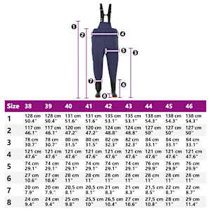 Hrubé waders s botami Polyester s PVC potahem Velikost 38 Modrá - obrázek 8