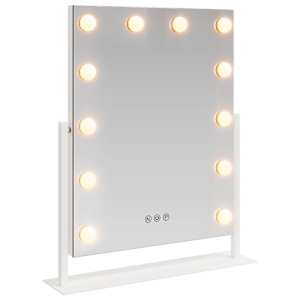 vidaXL LED Vannitoa Peegel Valge 44 x 10 x 53 cm Klaas ja teras