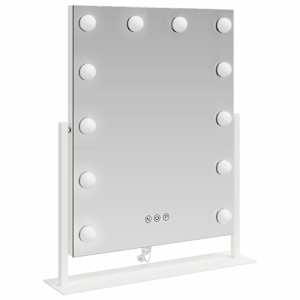 LED zrcadlo na toaletní stůl Bílá 44 x 10 x 53 cm Sklo a ocel - obrázek 4