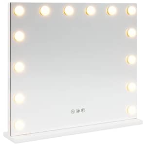 LED zrcadlo na toaletní stůl Bílý 50 x 10 x 44 cm Sklo a ocel - obrázek 2
