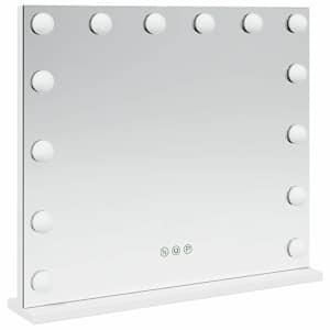 LED zrcadlo na toaletní stůl Bílý 50 x 10 x 44 cm Sklo a ocel - obrázek 4