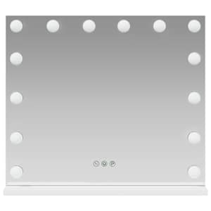 LED zrcadlo na toaletní stůl Bílý 50 x 10 x 44 cm Sklo a ocel - obrázek 5