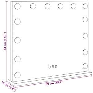 LED zrcadlo na toaletní stůl Bílý 50 x 10 x 44 cm Sklo a ocel - obrázek 11