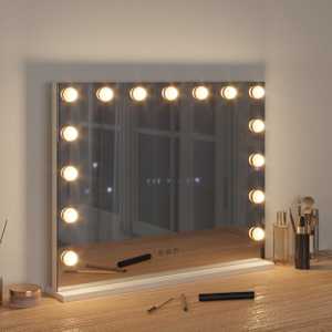 LED zrcadlo na toaletní stůl Bílý 58 x 10 x 47 cm Sklo a ocel - obrázek 3