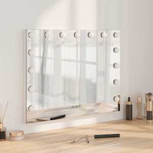 LED zrcadlo na toaletní stůl Bílý 58 x 10 x 47 cm Sklo a ocel - obrázek 1