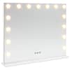vidaXL LED Vannitoa Peegel Valge 58 x 10 x 47 cm Klaas ja teras