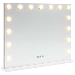 LED zrcadlo na toaletní stůl Bílý 58 x 10 x 47 cm Sklo a ocel - obrázek 2