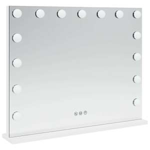 LED zrcadlo na toaletní stůl Bílý 58 x 10 x 47 cm Sklo a ocel - obrázek 4