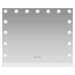 LED zrcadlo na toaletní stůl Bílý 58 x 10 x 47 cm Sklo a ocel - obrázek 5