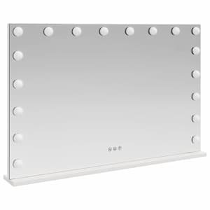 LED zrcadlo na toaletní stůl Bílý 80 x 10 x 52,5 cm Sklo a ocel - obrázek 3