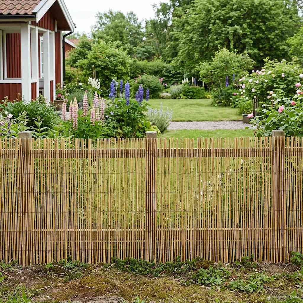 vidaXL Gard de Grădină Carbonizat 400 x 100 cm Stuf