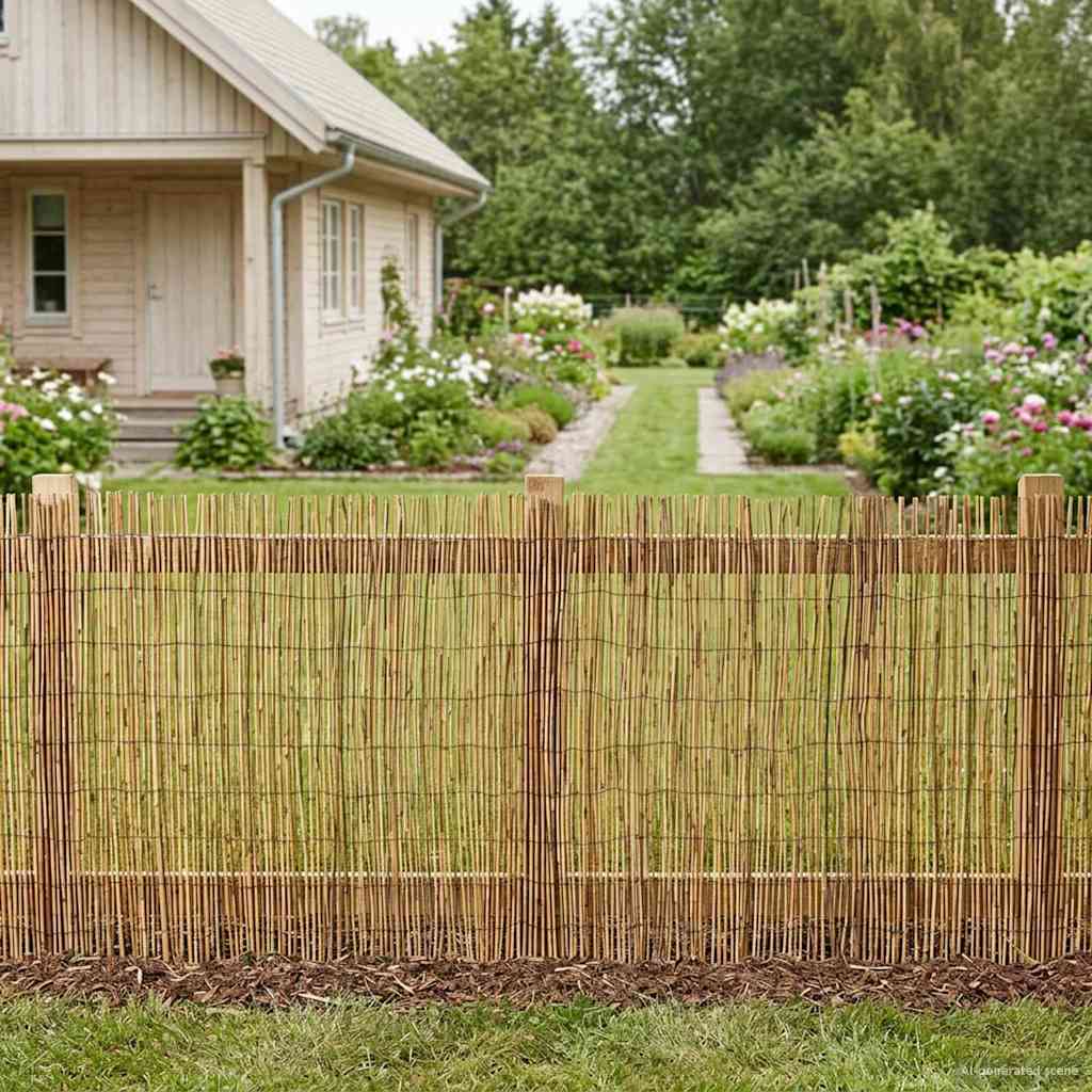 vidaXL Gard de Grădină Carbonizat 300 x 100 cm Stuf