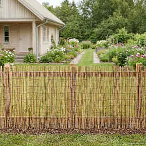 Zahradní plot Karbonizovaný 300 x 100 cm Rákos - obrázek 1