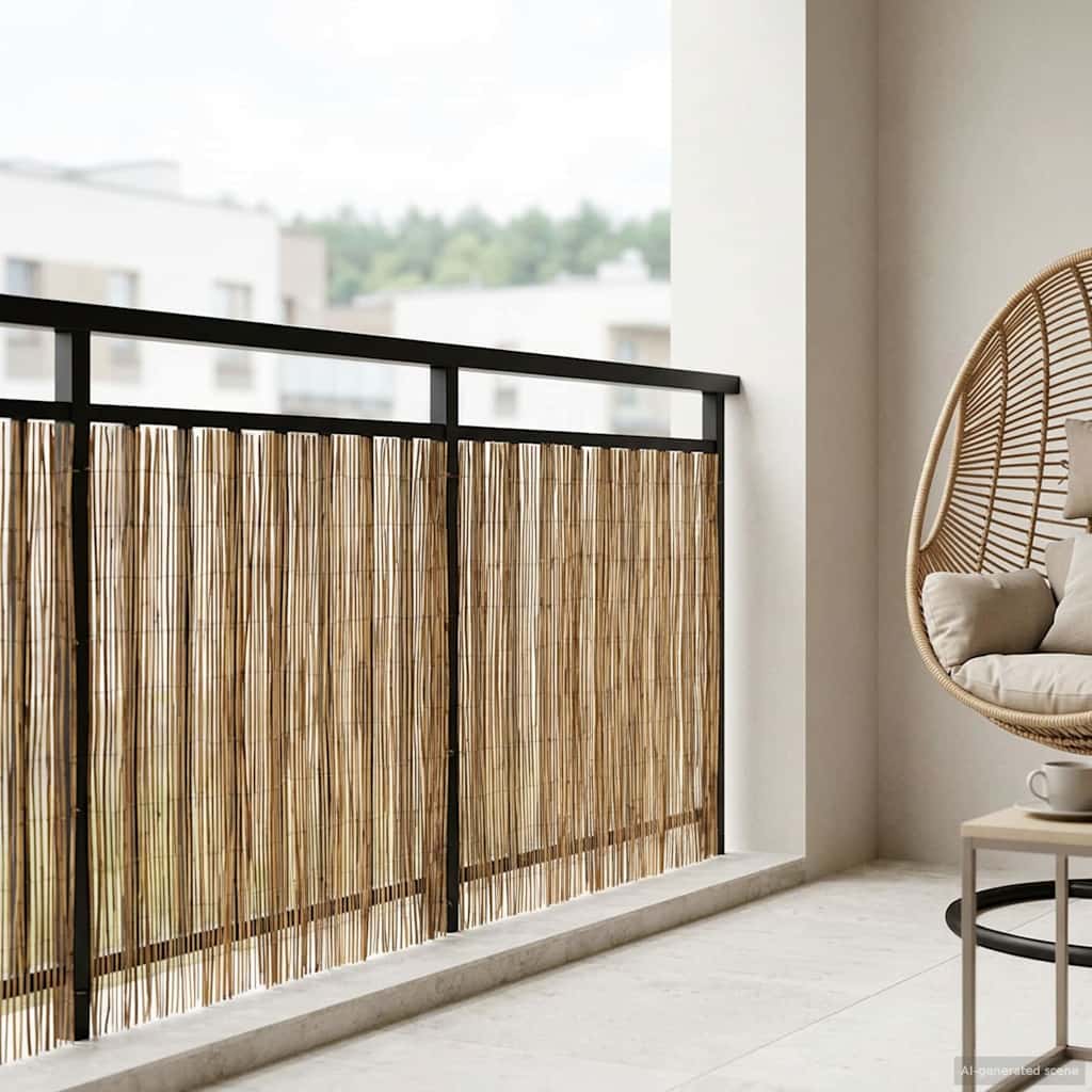 vidaXL Gard de Grădină Carbonizat 600 x 100 cm Stuf