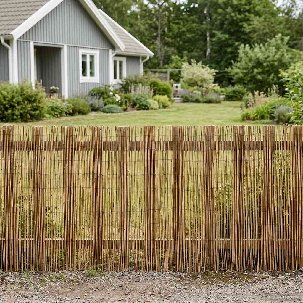 vidaXL Gard de Grădină Carbonizat 500 x 90 cm Stuf