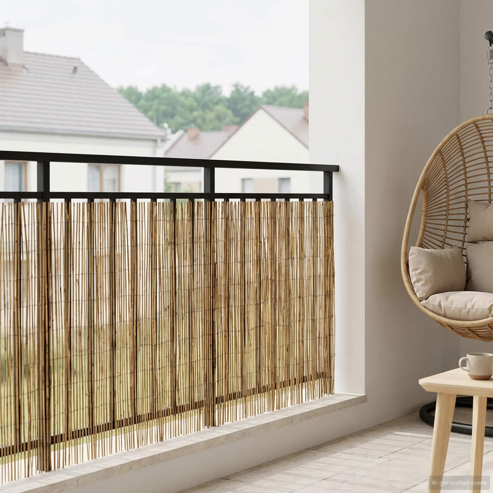 vidaXL Gard de Grădină Carbonizat 600 x 90 cm Stuf