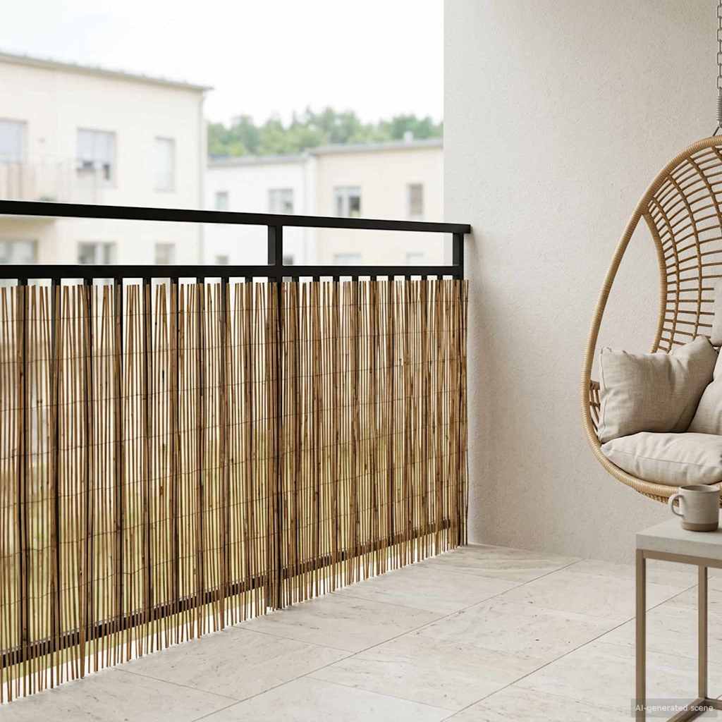 vidaXL Gard de Grădină Carbonizat 1000 x 90 cm Stuf