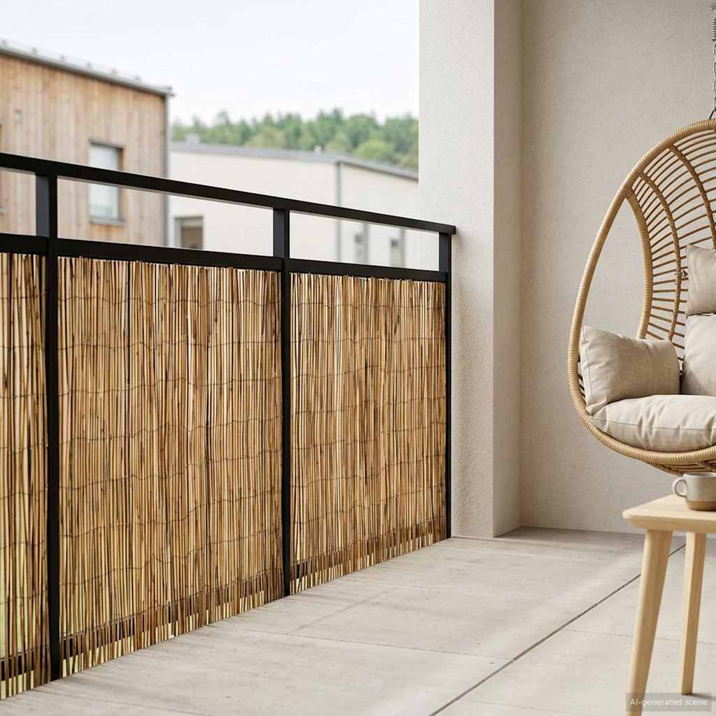 vidaXL Gard de Grădină Carbonizat 400 x 80 cm Stuf