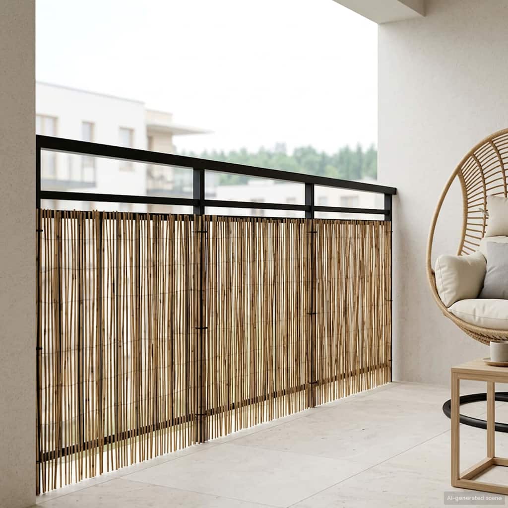 vidaXL Gard de Grădină Carbonizat 500 x 80 cm Stuf