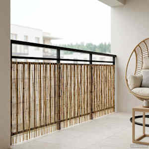 Vrtna ograja Karbonizirano 500 x 80 cm Trsje