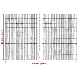 Zahradní plot Karbonizovaný 500 x 80 cm Rákos - obrázek 7