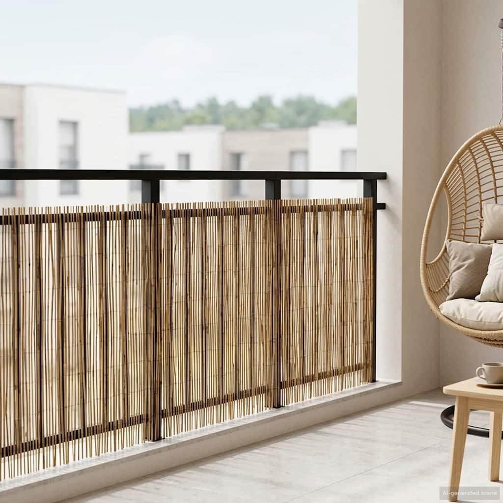 vidaXL Gard de Grădină Carbonizat 600 x 80 cm Stuf