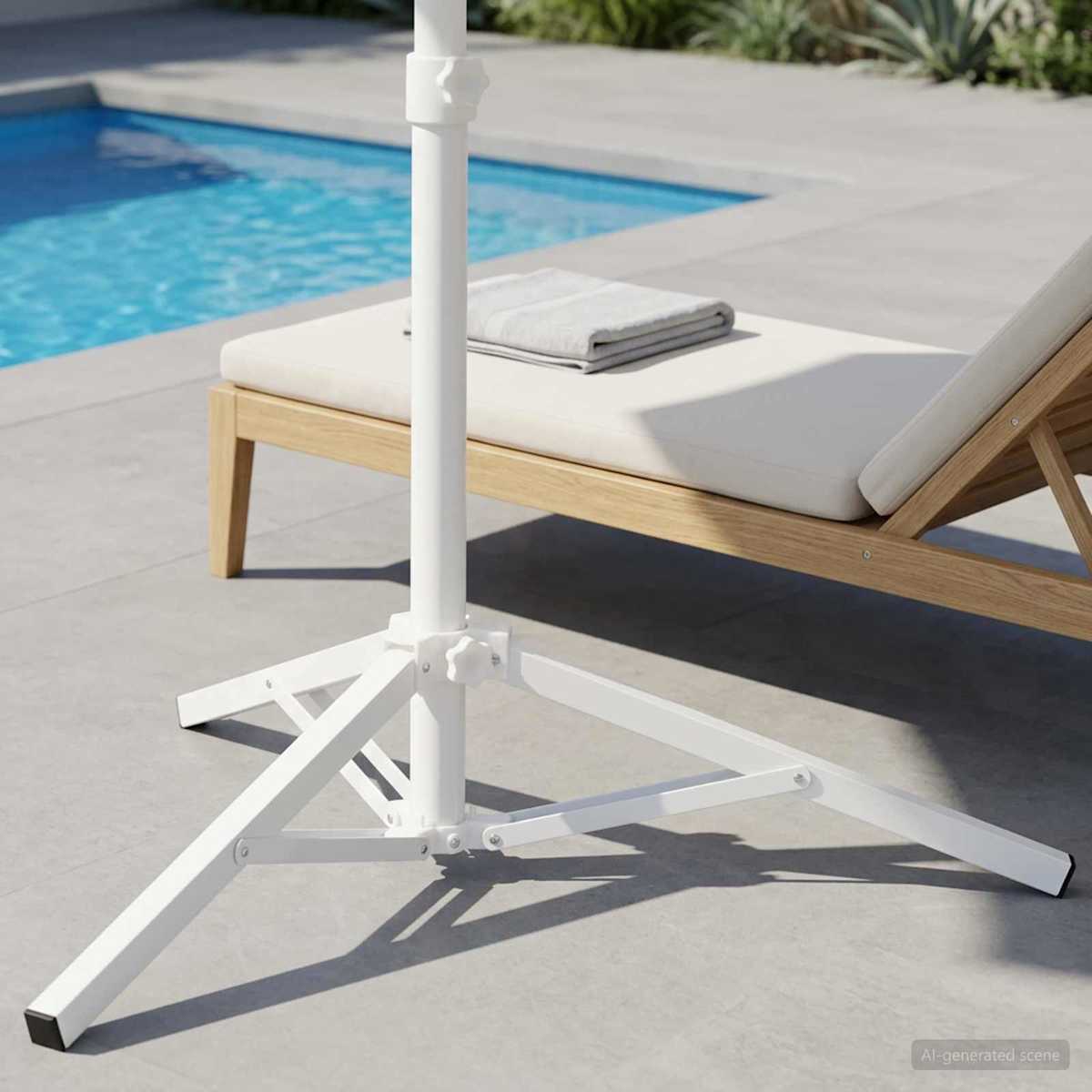 Parasol Stativ Hvid Stål for 25-32 mm Pole - Billede 4