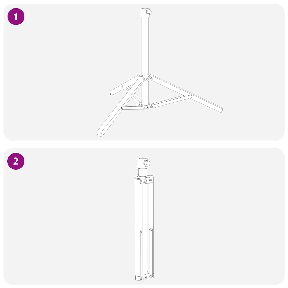 Parasol Stativ Hvid Stål for 25-32 mm Pole - Billede 11