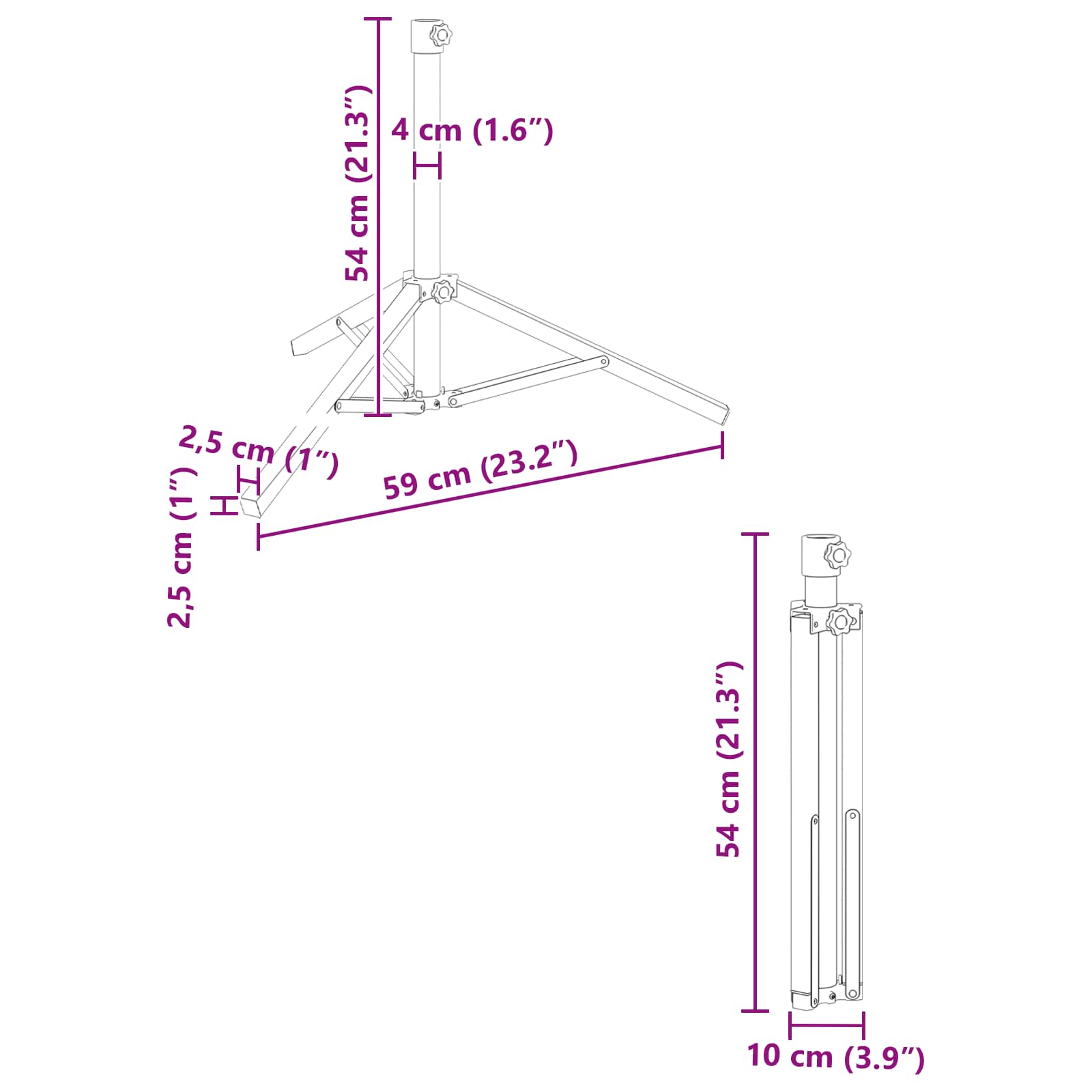 Parasol Stand Wit Staal for 25-32 mm Pole image 9