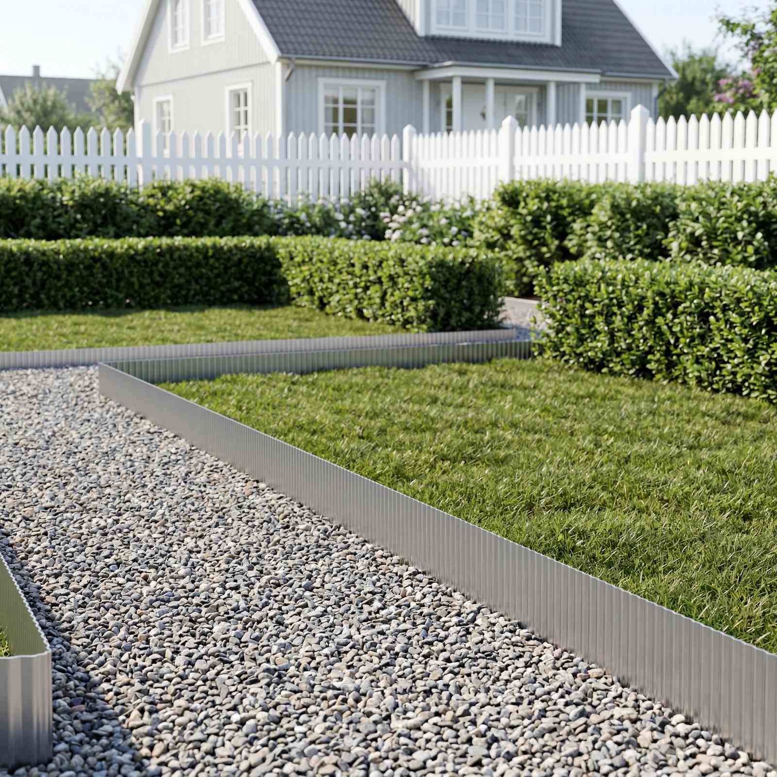 vidaxl Nurmireunus 10 m x 30 cm Galvanoitu teräs Hopea