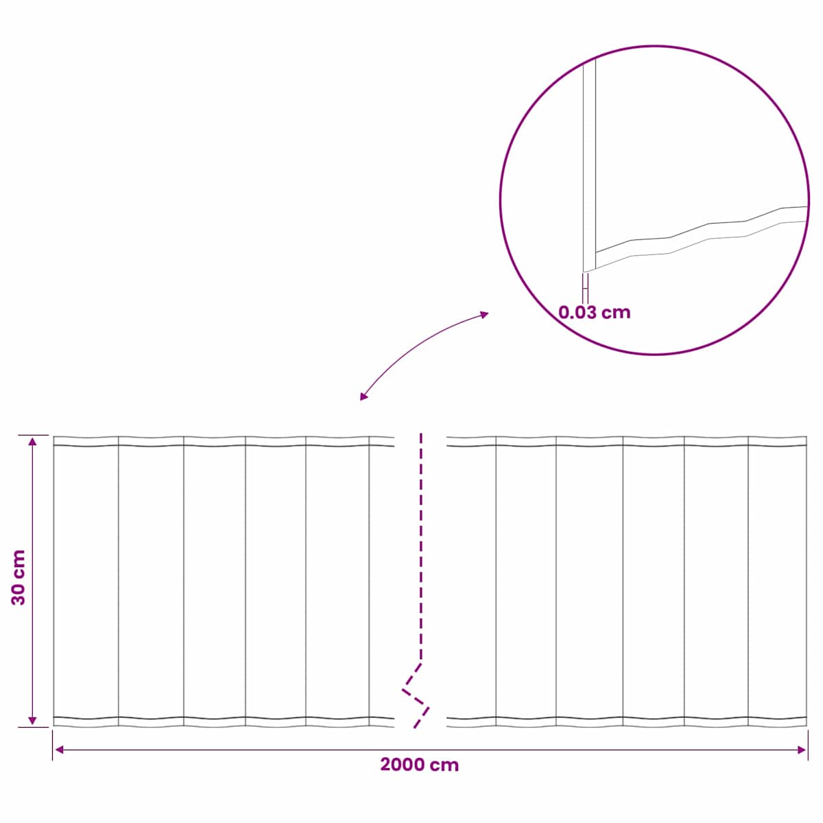 Plænekant 20 m x 30 cm Galvaniseret stål Sølv - Billede 7