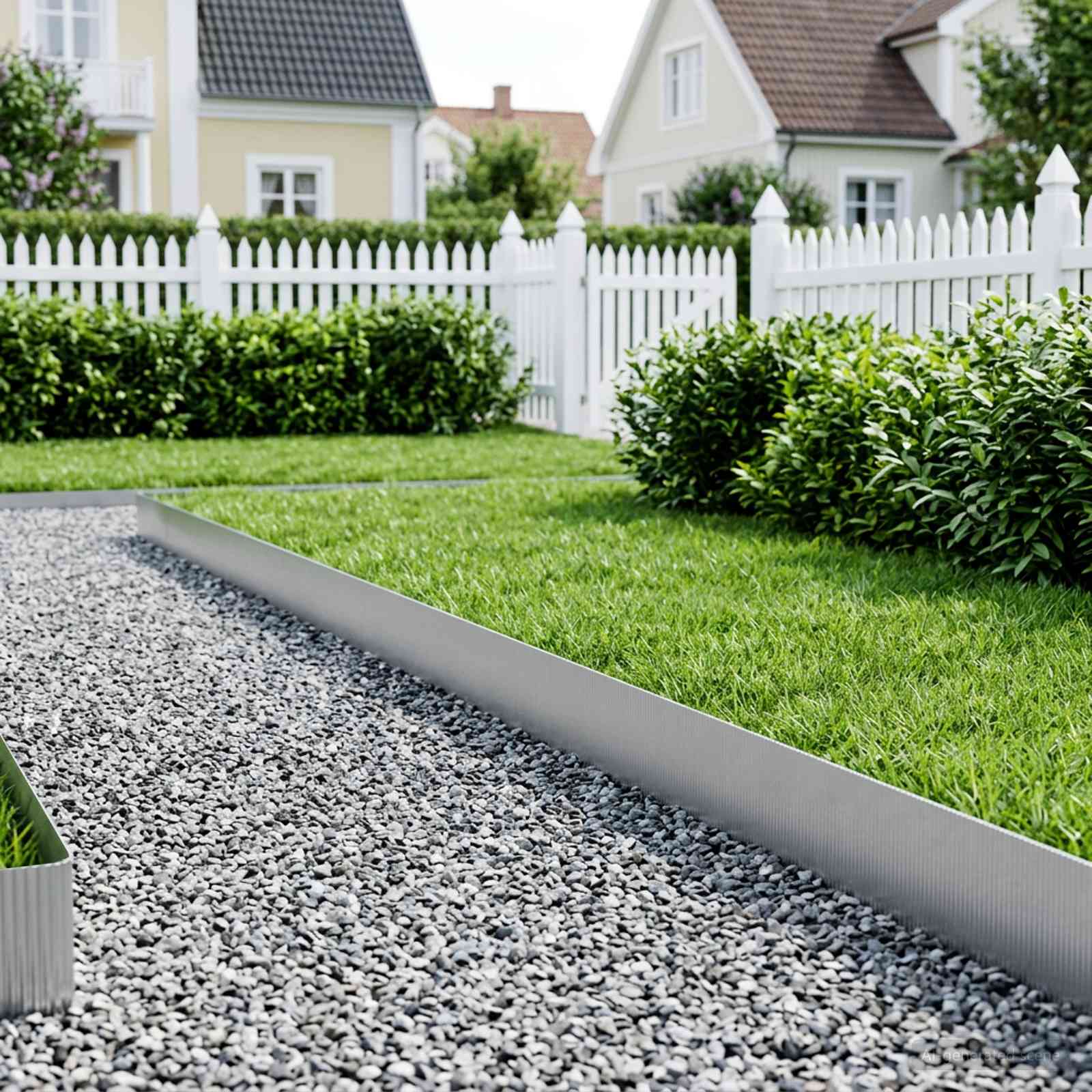 Gazonrand 5 m x 30 cm Gegalvaniseerd staal zilver – afbeelding 1