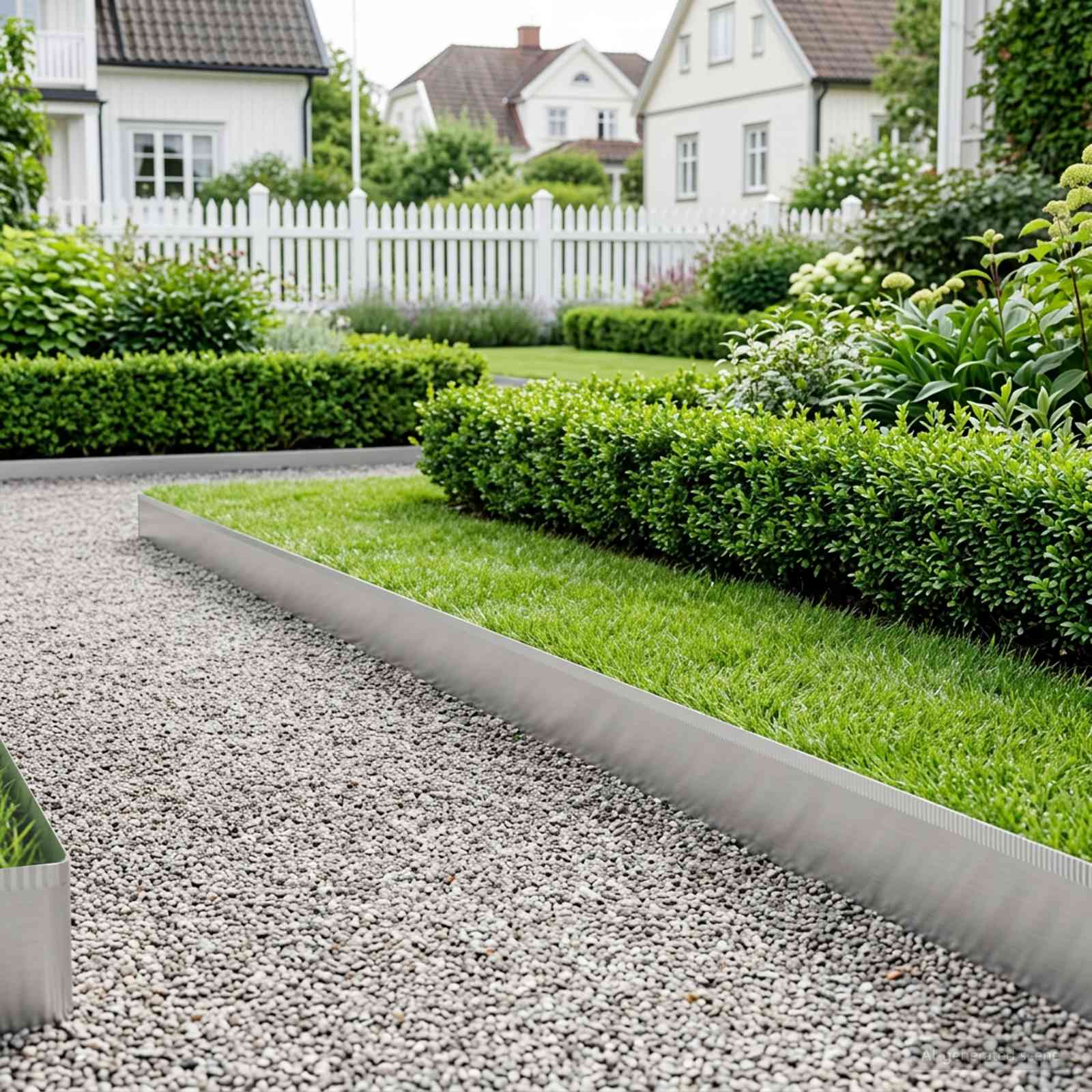 Gazonrand 10 m x 30 cm Gegalvaniseerd staal zilver – afbeelding 1