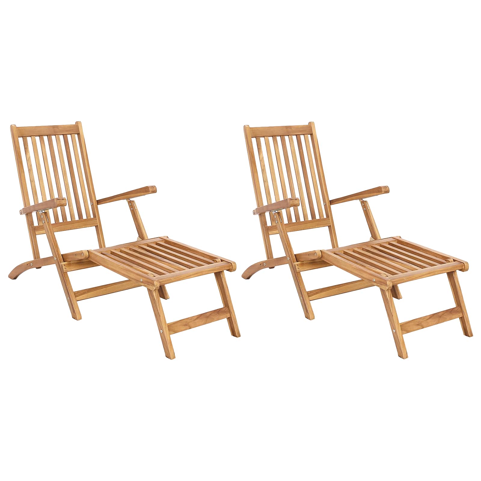 Vouwdeckstoel 2 pcs Naturel Massief Teakhout image 2