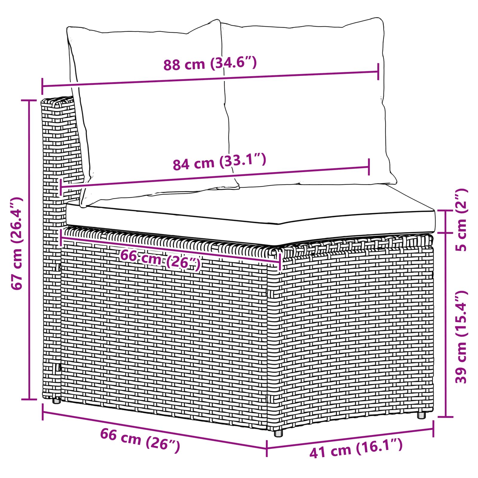 Kavčna garnitura 2 pcs Siva Trden akacijin les in poli ratanu - slika 6