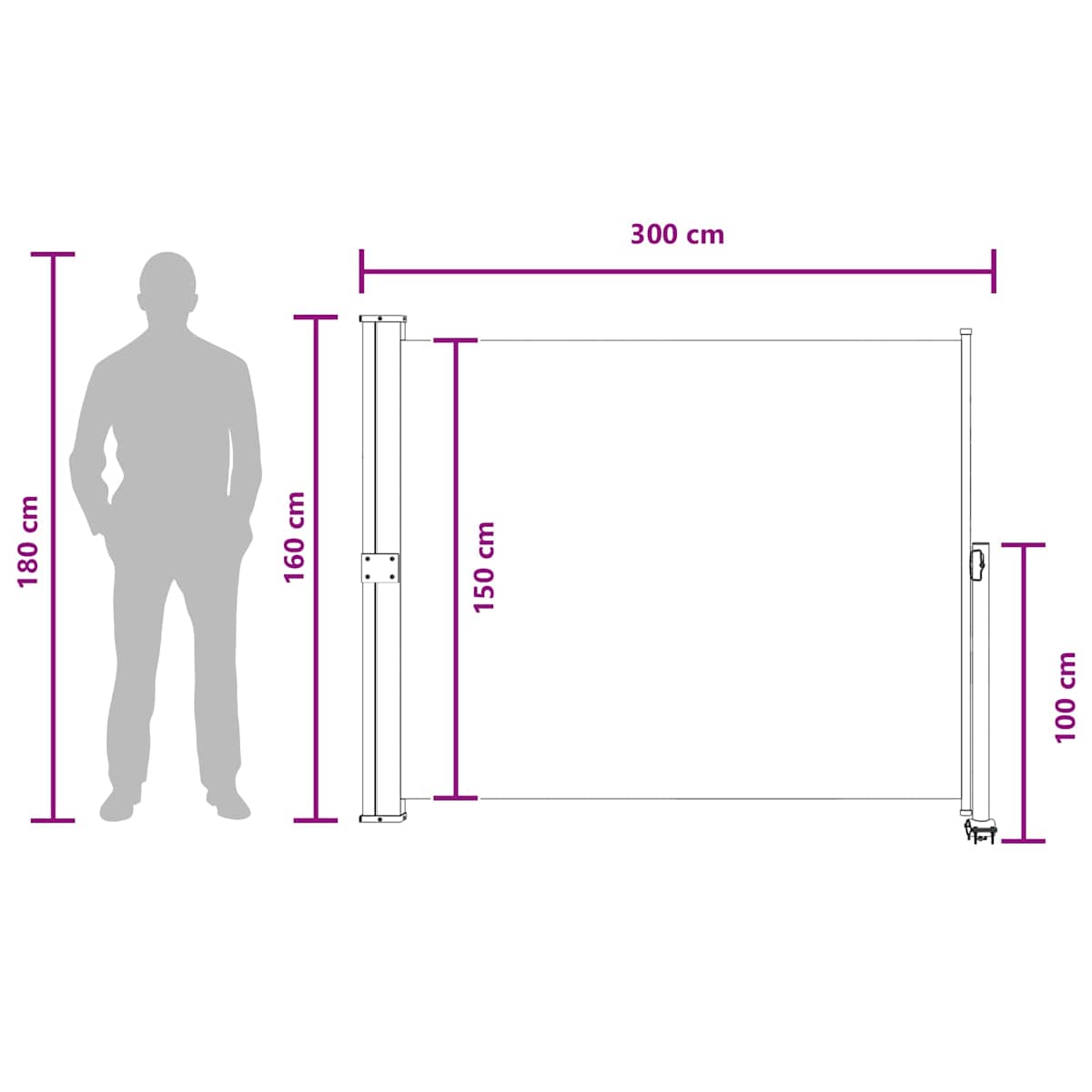 Side Markise Rektangulær Polyester - Billede 8