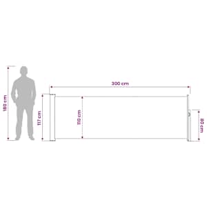 Výsuvná boční markýza 120 x 300 cm Polyester Obdélníkový Taupe - obrázek 7