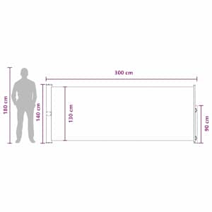 Výsuvná boční markýza 140 x 300 cm 100% polyester, železo, ocel - obrázek 7