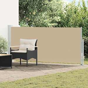 Výsuvná boční markýza 170 x 300 cm Polyester Obdélníkový Béžová - obrázek 1