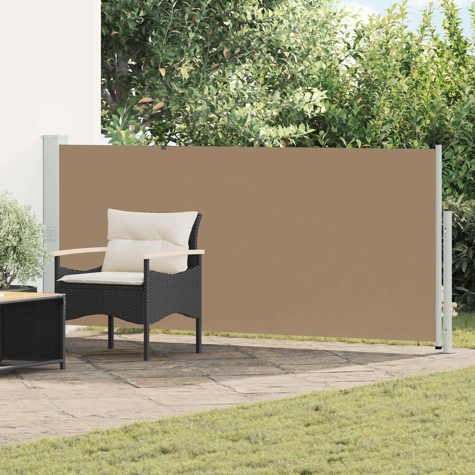 Uittrekbaar Zijscherm Taupe 300 x 170 cm Polyester image 1