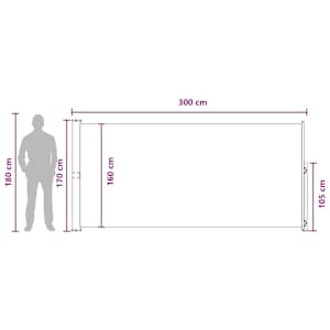 Výsuvná boční markýza 170 x 300 cm Polyester Obdélníkový - obrázek 7