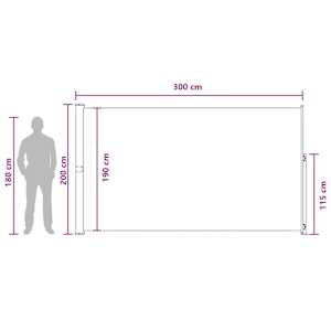 Výsuvná boční markýza 200 x 300 cm 100% polyester, železo, ocel - obrázek 7