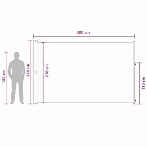 Výsuvná boční markýza 220 x 300 cm Polyester Obdélníkový Taupe - obrázek 7