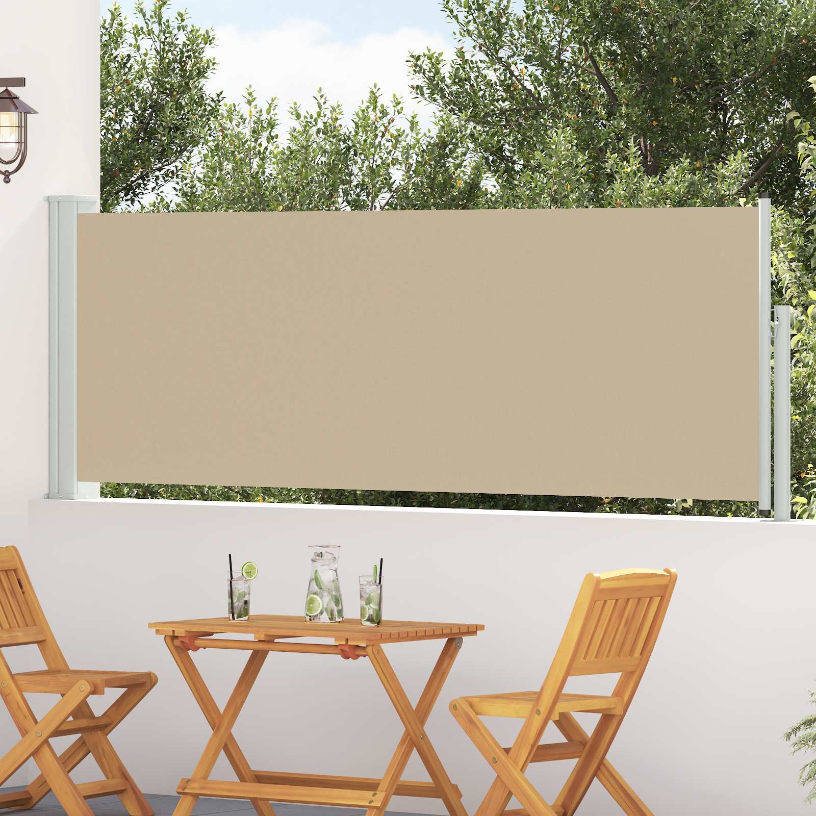 vidaXL Jaluzea laterală retractabilă Bej 500 x 100 cm Poliester