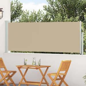 Zložljivo stransko senčilo Bež 500 x 100 cm Poliester