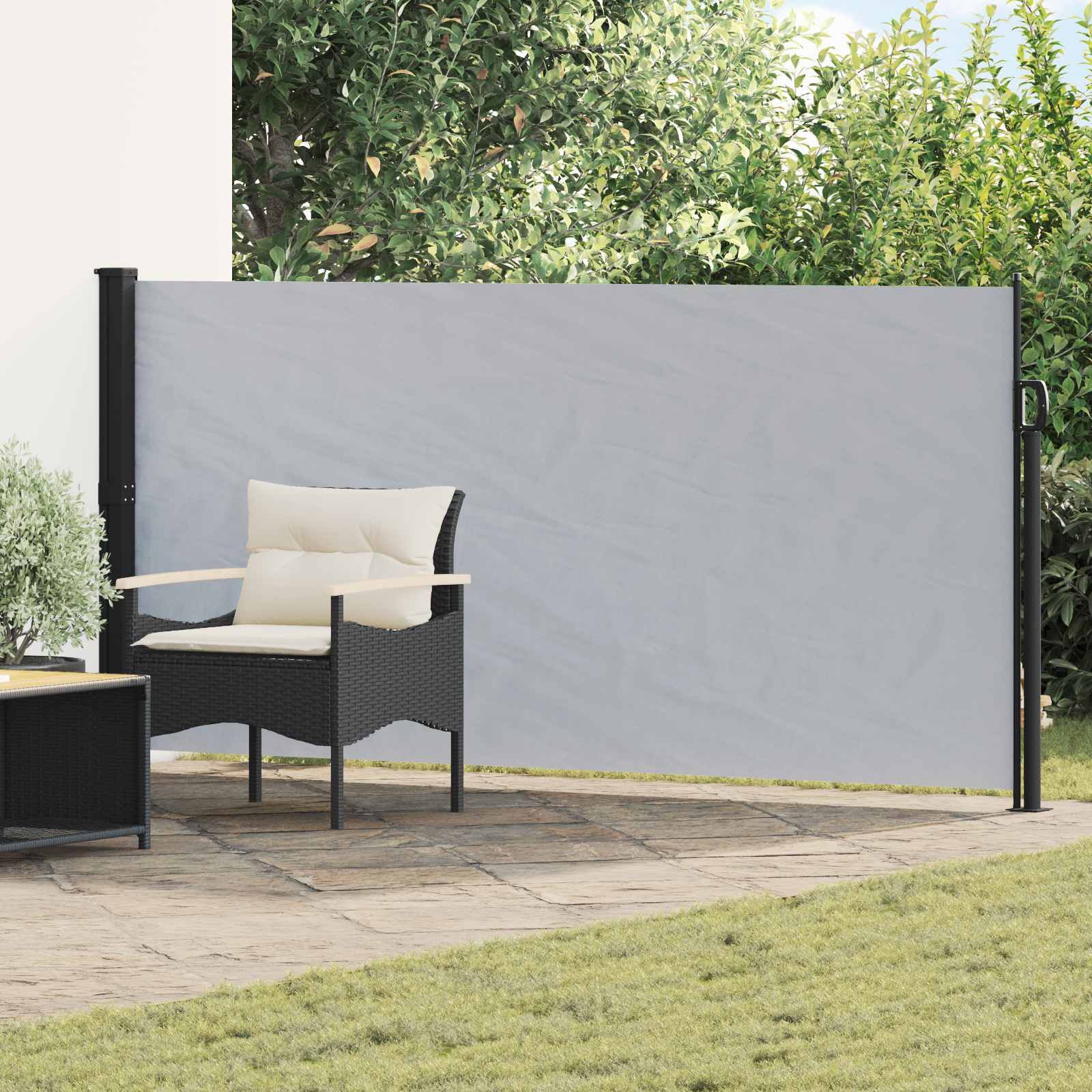 vidaXL Jaluzea laterală retractabilă Gri 300 x 117 cm Poliester