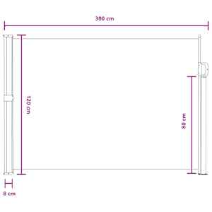 Výsuvná boční markýza 117 x 300 cm Polyester Obdélníkový - obrázek 8