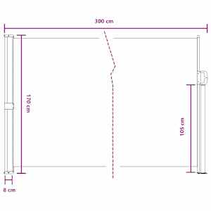 Výsuvná boční markýza Hnědá 300 x 170 cm Polyester - obrázek 8