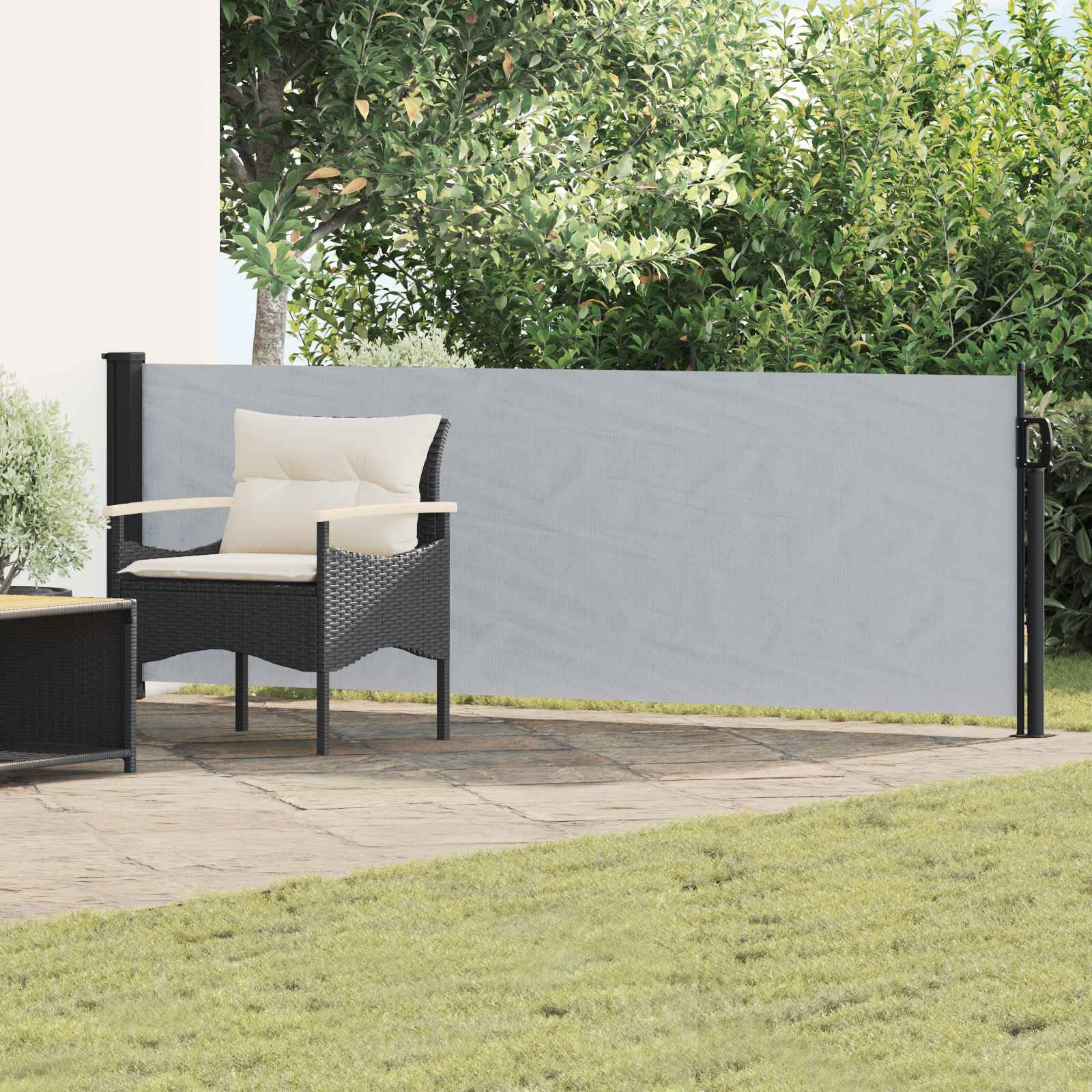 vidaXL Jaluzea laterală retractabilă Gri 500 x 100 cm Poliester
