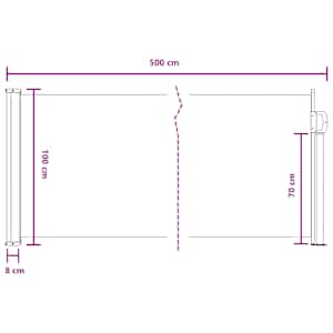 Výsuvná boční markýza Písková 500 x 100 cm Polyester - obrázek 8